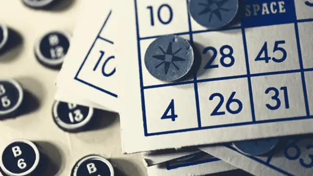 Close-up of a numbered bingo ball