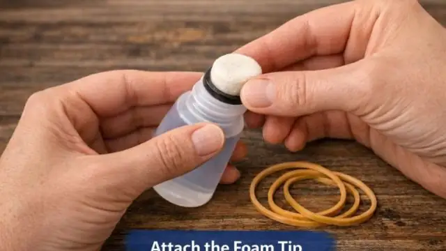 Attaching the foam tip on a novelty bingo dauber